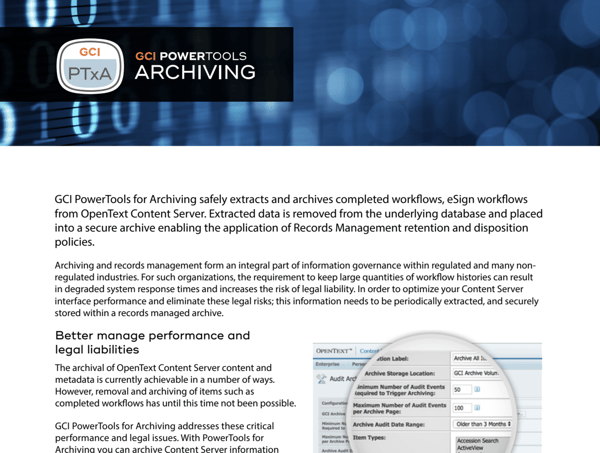GCI PowerTools for Archiving